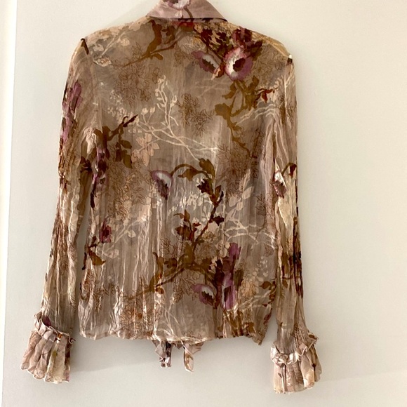 New 100% Silk Semi Sheer Blouse - Picture 4 of 8